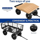BILT HARD 10" Flat Free Tires Heavy Duty Garden Cart with 180° Rotating Handle and Removable Sides, 4 Cu.Ft 400 lbs Capacity Utility Steel Wagons for Outdoor by GreenHaven Gardens