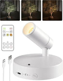 EZVALO Battery Powered LED Spotlight Indoor, Wireless Picture Lights with Remote,5500mAh Rechargeable Mini Display Light, Uplighting Indoor for Artwork Tree Painting Portrait (white-1Pack) by CozyNest Decor