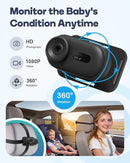 Wireless Baby Car Camera, HD 1080P Car Baby Monitor with Night Vision, Easy Install Backseat Camera for Kids, 360 Degree Rotatable Rear Facing Car Seat Mirror for Home, Baby, Pet by TinyTreasures Baby Boutique