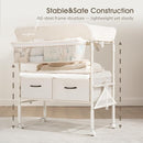 Baby Changing Table with Wheels, Maydolly Portable Foldable Changing Table, Waterproof Diaper Changing Station, Adjustable Height Changing Station, Mobile Nursery for Newborn and Infant (Beige) by TinyTreasures Baby Boutique