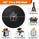 48" Fire Pit Mat for Solo Stove Bonfire: Round Fireproof Under Grill Mat Heat Insulated Indoor Fireplace Pad Protector for Decks, Patios, Grass, BBQ Smoker, Portable Reusable Oil-Proof and Waterproof by GreenHaven Gardens