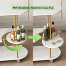 3 Tier Gold Bar Carts for Home Bar Serving Cart with Wheels, Heavy Duty Bar Wine Cart with Storage Shelves, for The Living Room, Kitchen, Bar, Party by CozyNest Decor