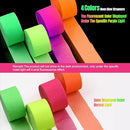 400Feet Glow in The Dark Party Supplies Streamers Glow Crepe Paper Streamer UV Blacklight Fluorescent Neon Paper Streamers for Glow Party Supplies and Decorations Wedding Birthday Party Decorations by TinyTreasures Baby Boutique
