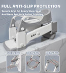2-in-1 Toddler Potty Training Toilet Seat with Step Stool Ladder – Adjustable Height Potty Chair Urinal for Baby Boys Girls Age 1-3, Foldable Training Potty with Splash Guard & Anti-Slip Feet, Grey by TinyTreasures Baby Boutique