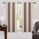 MIULEE Linen Texture Curtains Soild 100% Blackout Thermal Insulated Natural Beige Curtains Grommet Room Darkening Drapes for Living Room Bedroom Nursery 42 x 63 (2 Panels) by TinyTreasures Baby Boutique