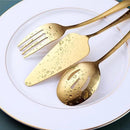 Gold Serving Utensils, OGORI 12-Piece Stainless Steel Serving Utensils Include Serving Spoons, Slotted Spoons, Serving Tongs, Serving Forks, Butter Knife, Stirring Spoon, Soup Ladle, Pie Server by CozyNest Decor