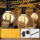 25FT G40 LED Outdoor String Lights with 12+1 Bulbs, E12 Socket, 2700K Warm White, Commercial Grade Weatherproof & Connectable for Garden, Patio, Backyard, Bistro, Porch, Deck, Gazebo, Camping, Party by CozyNest Decor