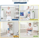 Blue Toddler Step Stool for Bathroom Sink, 2 Step Stool for Kids Kitchen Sink, Heavy Duty Stepping Stool for Toddlers Toilet Potty Training (2 Pack, White-Blue) by TinyTreasures Baby Boutique