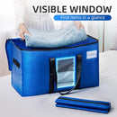 TAILI Extra Large Moving Bags, 10 Pack Blue Heavy Duty Totes For Storage with Visible Window, Wrap Around Handles, Storage Bags for Space Saving, Alternative to Moving Boxes by TinyTreasures Baby Boutique