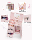 Vlando Musical Jewelry Box for Girls, Large Kid Music Box with Ballerina for Birthday Bedroom Decor, 4 Layer Girl Jewelry Gifts for Girls Kids - Pink by TinyTreasures Baby Boutique