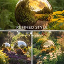 10 Inch Stainless Steel Gazing Globe,v2croft Hollow Ball Mirrored Surface Polished Shiny Sphere,Garden Stainless Steel Gazing Ball for Outdoor Lawn Pond Yard Ornament(Gold) by GreenHaven Gardens