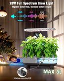 Hydroponics Growing System Kit, 16 Pods Indoor Garden with 28W Full Spectrum LED Grow Light, Auto Timer, 3 Smart Light Modes, 8L Large Herb Garden, Ideal Gardening Gift for Women, Men (Gray) by GreenHaven Gardens