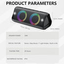 DONOW Portable Bluetooth Speaker with Lights, 30W Stereo Sound, Bass Boost, IPX5 Waterproof, 20H Playtime, Built-in Mic, Speakers Bluetooth Wireless for Home, Party, Outdoor, Travel(Black) by TinyTreasures Baby Boutique