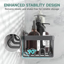 Veken Rustproof & Waterproof Shower Caddy 6-Pack, No Drilling Adhesive Shelves Rack with Soap Holder, Large Capacity Bathroom Organizers and Storage, Wall-Mounted Kitchen & Home Decor, Dark Grey by CozyNest Decor