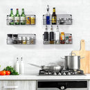 Spice Rack Wall Mount, Spice Organizer for Cabinet & Pantry Door, Set of 4 Hanging Spice Rack Saving Space for Kitchen, Black by CozyNest Decor