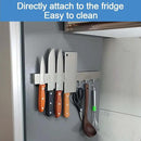14 Inch Magnetic Knife Holder for Refrigerator - Knife Magnetic Strip for Fridge with Magnetic Hooks - Double Sided Magnetic Knife Bar - Stainless Steel Kitchen Magnetic Knife Hanger Rack by CozyNest Decor
