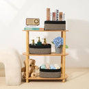 Small Storage Baskets for Organizing | Closet Organizer Bins | Shelf Toy Basket | Woven Rope Baskets | Cube Decorative Box | Shallow Basket | 11.5x7.5x4.7” | 4 Packs Black Brown by TinyTreasures Baby Boutique