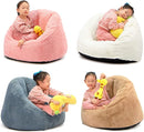 N&V Small Bean Bag Chair for Kids, Children Mini Bean Bag Sack, Foam Filling, Includes Removable and Machine Washable Cover, 27in, Soft Faux Fur (Brown) by TinyTreasures Baby Boutique