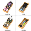 Bathroom Vanity Tray Organizer Bamboo, Small Wood Tray for Bathroom Counter Kicthen Drawer, Rectangular Toilet Paper Storage Basket Box, Guest Sink Tray Decor, Bathroom Accessories 15" x 6" x 2.5" by CozyNest Decor