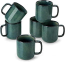 vancasso STARRY Coffee Mugs Set, 16 oz Ceramic Coffee Cups for Americano Hot Tea Iced Coffee Cold Brew Cocoa Milk Stoneware Mugs Set of 6, Dishwasher & Microwave Safe, Green by CozyNest Decor