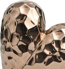 Deco 79 Ceramic Heart Decorative Sculpture Dimensional Angled Origami Inspired Home Decor Statue with Faceted Exterior, Accent Figurine 12" x 6" x 11", Rose Gold by CozyNest Decor