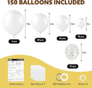 JOYIN 150 Pcs White Balloons, Different Sizes 18 12 10 5 Inch White Latex Balloon Arch Kit with Instruction for Birthday Decoration Party Graduation Wedding Holiday by TinyTreasures Baby Boutique