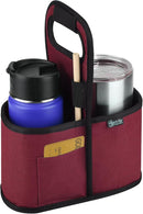 Beautyflier Drink Carrier with Handle for Delivery Reusable Insulated Coffee Cup Carrier Portable 2 Cup Holder with Handle Organizer Tote Bag for Hot & Cold Drinks, Red by TinyTreasures Baby Boutique