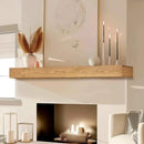 48x8x3 Fireplace Mantel - Handcrafted Hollow Rustic Solid Wood Wall Mounted Floating Shelf with Invisible Heavy Duty Wood Bracket (Natural Wood) by CozyNest Decor