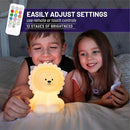 Lumipets Remote Control Silicone Night Light for Kids - Lion Design with 9 Soft Colors & Sleep Timer - Rechargeable, Battery-Operated Lamp for Bedroom | Baby Nursery, Toddler, Girls, Boys by TinyTreasures Baby Boutique