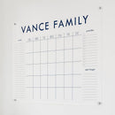 Personalized Clear Acrylic Calendar for Wall, Calendar Whiteboard for Wall, Dry Erase Wall Calendar, Wall Calendar Organizer System for Home (Block, Navy, 47.5"W x 36"H) by TinyTreasures Baby Boutique