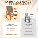 IDZO Wood Wicker Rocking Chair, 400 lbs Capacity, Durable Eucalyptus Wood, Natural Finish, Comfortable Curvy Design, Ideal for Deck, Patio Furniture, and Outdoor Furniture Accent Chair
