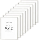 HAUS AND HUES 9x12 Picture Frame Set of 9-9 X 12 Frame Wooden Picture Frames for Crafts, 9x12 Frame Wood Picture Frames, 9 X 12 Picture Frame Natural Wood Frames,12x9 Picture Frame Wood (White Oak) by CozyNest Decor
