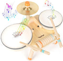 Toddler Drum Set - 5 in 1 Wooden Musical Toys for Toddlers 3+, Montessori Toys for Baby Boy Girls Easter Birthday Gifts for Kids Age 3 4 5 6 by TinyTreasures Baby Boutique