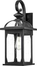 zeyu 22 Inch Outdoor Wall Light Sconce, Large Exterior Wall Light Fixture for House Porch, Die-Cast Aluminum with Seeded Glass, Black Finish, ZD100B-M BK by GreenHaven Gardens