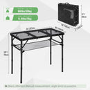 RedSwing Tri-fold Folding Picnic Table, Lightweight Height Adjustable Aluminum Frame Table with Mesh Layer for Outdoor Camping Picnic BBQ, Black by GreenHaven Gardens