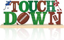 COCHIE Metal Football Touchdown Sign, Green Super Football Bowl Game Tailgate Party Decorations for Home, Office, Shelf, Mantel, Indoor, Touch Down Table Toppers Decor (Superbowl) by CozyNest Decor