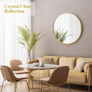 Fabuday Round Gold Mirror for Wall - 20 Inch Circle Mirror for Bathroom, Living Room Decor, Metal Golden Framed Small Circular Mirror by CozyNest Decor