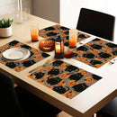 Halloween Placemats Cat Pumpkin Set of 4 Table Mats Seasonal Cute Home Party Kitchen Dining Table Decorations by CozyNest Decor