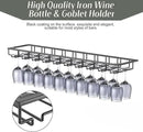 Xverycan Wine Glass Rack Under Cabinet, 10 Row Extreme Large Stemware Hanger, Metal Wine Goblet Holder, DIY Bar Glass Storage Rack for Bar Counter, Kitchen, Screws Included by CozyNest Decor