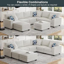 L Lengend Vansen Modular Sectional Sofa U Shaped Couch with Ottoman Modern Reversible Corner Sectional Couch for Living Room (Cream, U Shaped Sofa-3) by CozyNest Decor