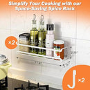 Spice Rack wall mounted 2 Pack, Space-Saving Spice Organizer for Spice Jars and Seasonings,Screw or Adhesive Hanging Spice Rack Organizer for Your Kitchen Cabinet,or Pantry Door,White by CozyNest Decor