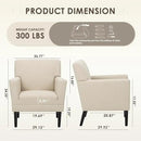 COLAMY Modern Accent Chair for Living Room, Upholstered Fabric Accent Armchair with Back, Soft Single Sofa Chair with Arms for Bedroom/Office/Reception Room, Oatmeal by CozyNest Decor