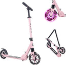 Aero Big Wheels Kick Scooter for Kids 6+, Teens & Adults | Light Up Wheels, Hand Brake, Rubber Deck Mat & Shock Absorption | Foldable & Height Adjustable by TinyTreasures Baby Boutique
