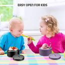 13.5oz Soup Thermo for Hot Food Kids with Buckle Lid Insulated Vacuum Food Jar Wide Mouth Leakproof Stainless Steel Lunch Container (Black) by TinyTreasures Baby Boutique