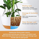 8/10/12 inch Hanging Planters for Indoor Outdoor Plants with Self-Watering Pots, 3 Pack Plastic Hanging Basket with Removable Tray for Home Garden Porch Balcony Patio Decor(White+Black+Green) by CozyNest Decor