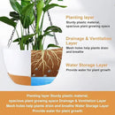 10 inch Hanging Planters for Indoor Outdoor Plants with Self-Watering Pots, 3 Pack Plastic Hanging Basket with Removable Tray for Home Garden Porch Balcony Patio Decor(White+Black+Green) by GreenHaven Gardens