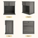 Fluted Nightstand Set of 2, 22.8" Wide Nightstands with Drawer Storage Large Wood BedsideTable Night Stands for Bedroom, Grey Oak by CozyNest Decor