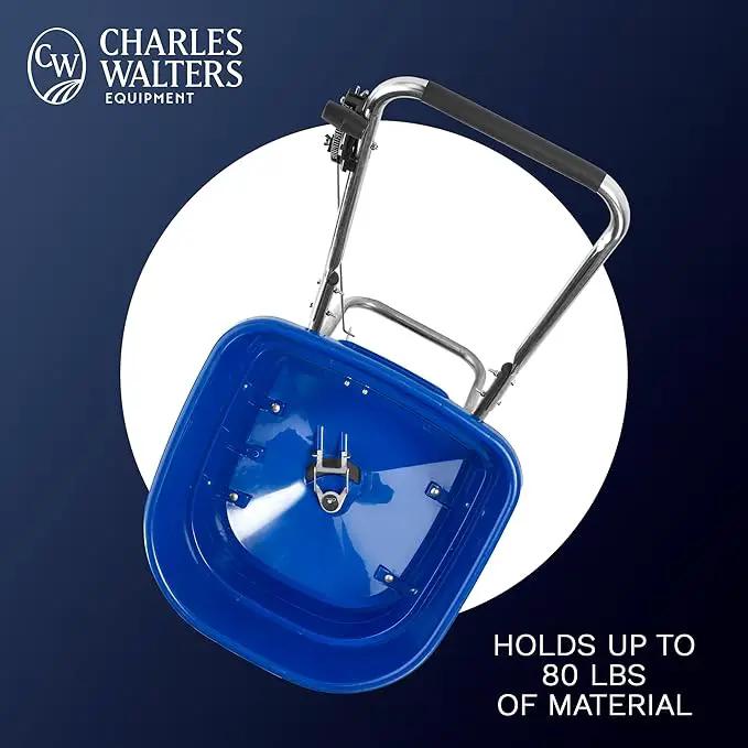 Charles Walters Equipment CW2800S Landscape Rated Broadcast Spreader with Stainless Steel Frame for Spreading Fertilizer and Ice Melt on Lawns, Walkways, and Driveways, 80lbs Capacity, 38" x 33", photo 3 of 5