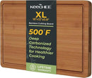 Extra Large Bamboo Cutting Board for Kitchen - 18 Inch Wood XL Cutting Boards with Juice Groove and Handles, Wooden Chopping Board for Meat, Cheese, Fruit & Vegetables (Pre Oiled, Brown) by CozyNest Decor