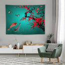 Houselerax Japanese Koi Fish Tapestry, Cherry Blossoms Asian Oriental Green Teal Floral Branch Koi Fish Carp Tapestries Wall Hanging for Bedroom Living Room Office Decor 80"x60" by CozyNest Decor